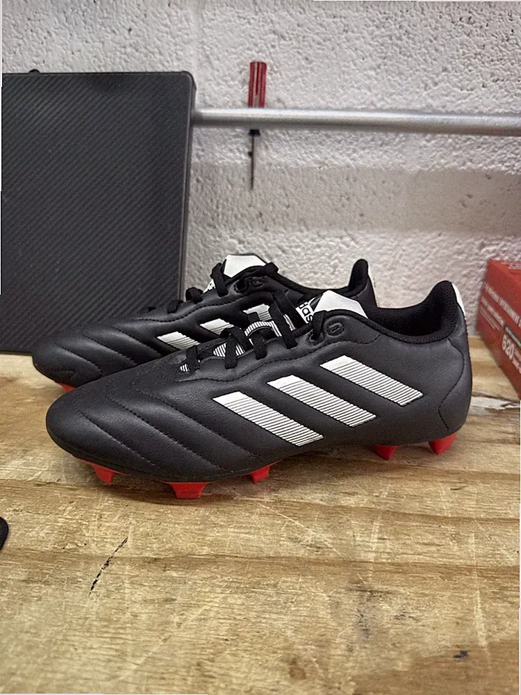 adidas Adult Goletto VIII Firm Ground Soccer Cleat- Black/White/Red Size 7.5