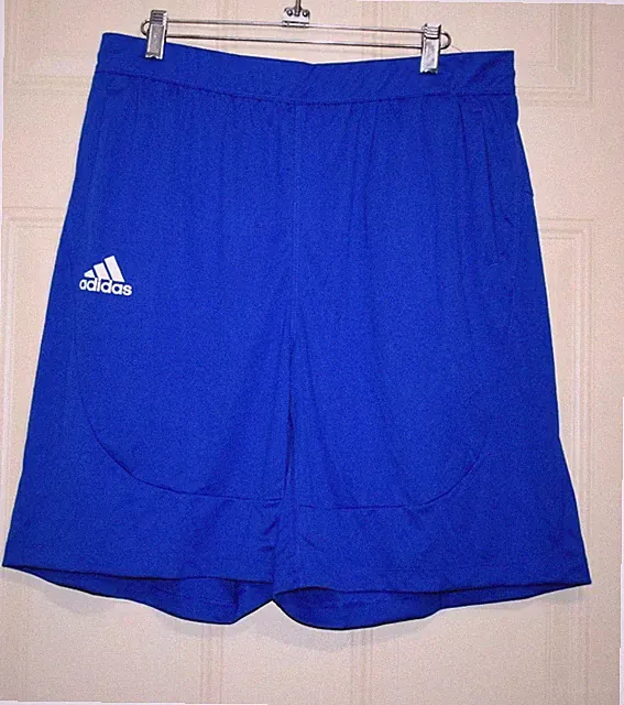 adidas Aeroready Basketball Soccer Knit Shorts Men's L Royal Blue White NWT