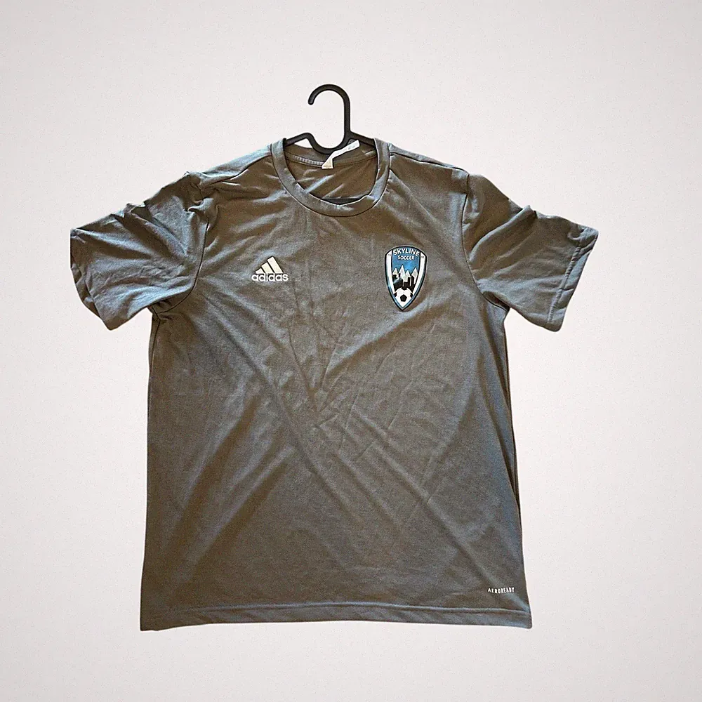 Adidas Aeroready Skyline Soccer Club Mens Gray T Shirt Jersey Size M