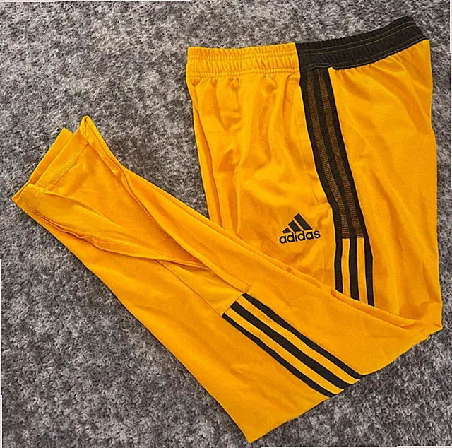 Adidas Aeroready Soccer Pants Men S Gold Black Warmup Training Joggers