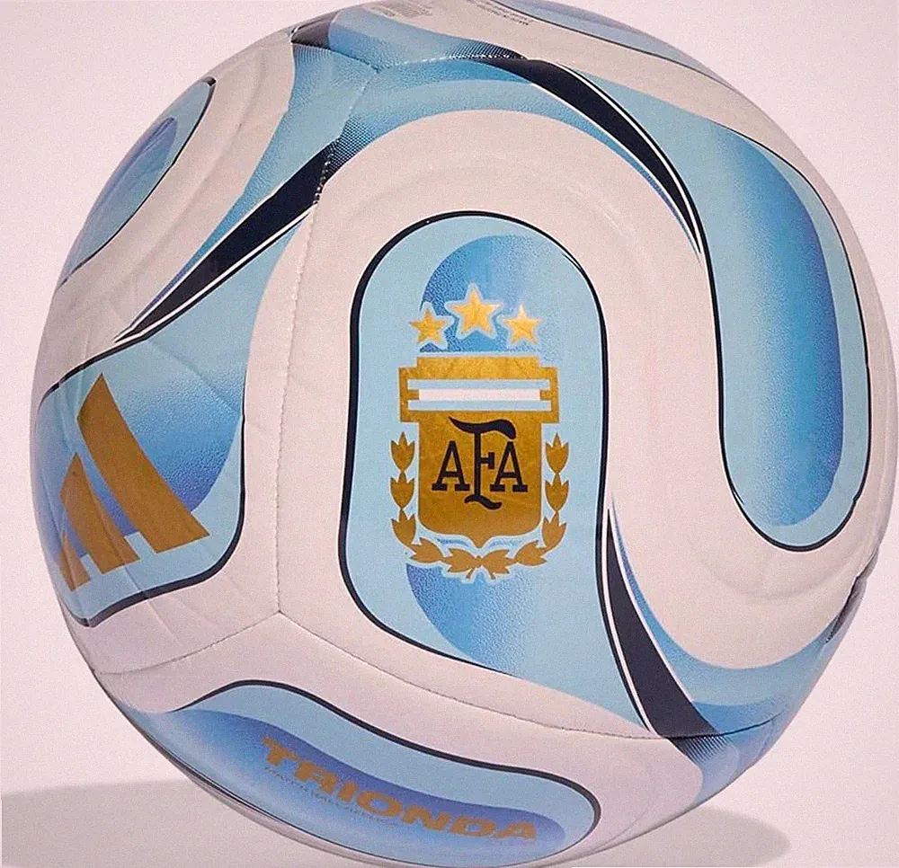 adidas Argentina AFA Trionda Soccer Ball Size 5 White Blue Gold