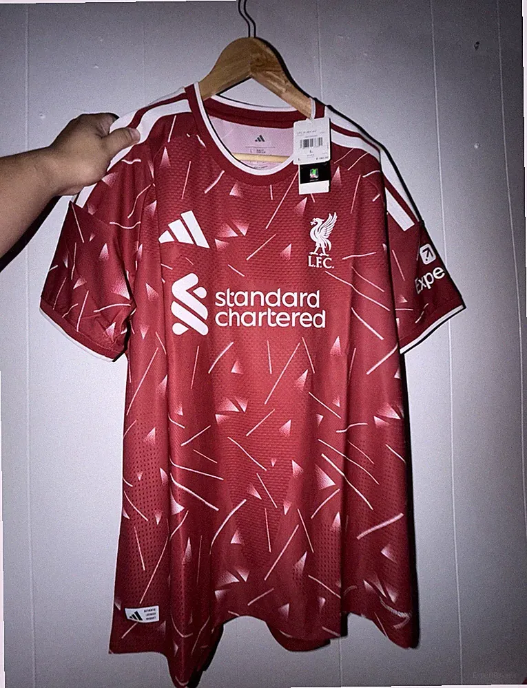 adidas Authentic Liverpool Soccer Jersey Shirt Red/White Size L Licensed