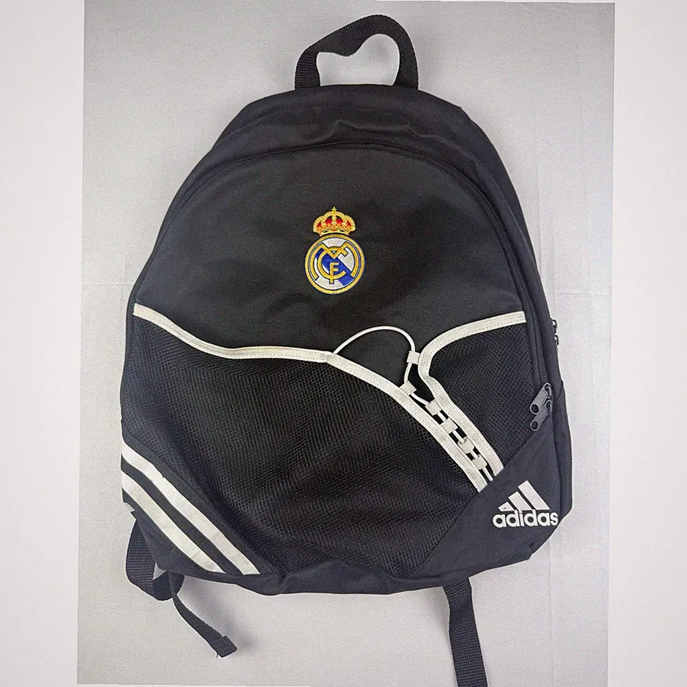 Adidas Backpack OS Black Real Madrid Soccer Club 3-Stripe Mesh Pocket Bag