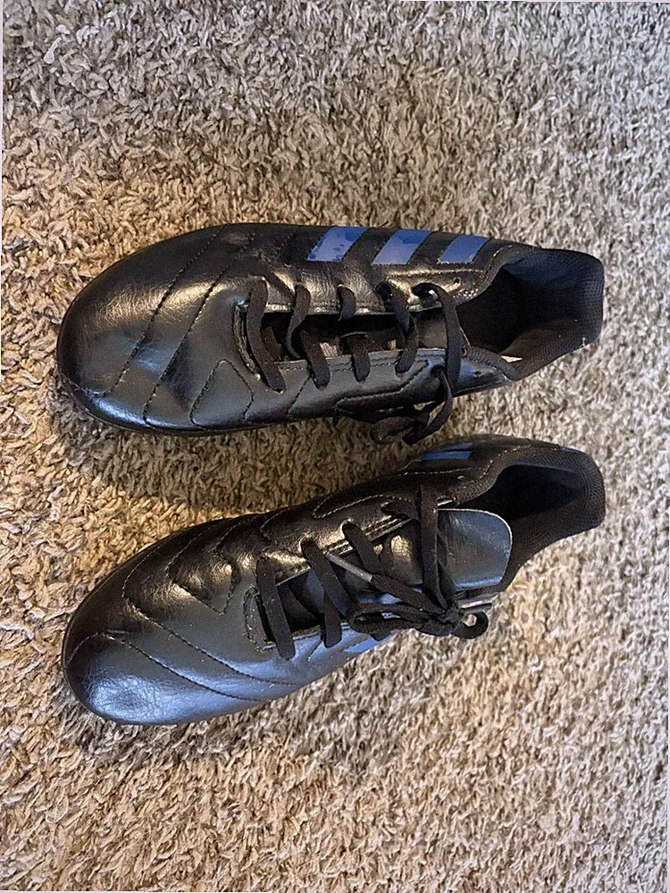 Adidas Black and Blue Soccer Cleats US Size 6 Male
