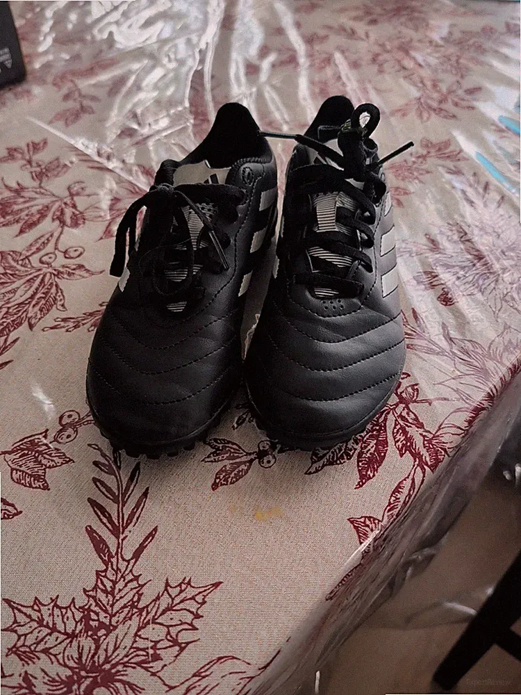 Adidas Black and White Turf Shoes Cleats for Kids Size 3