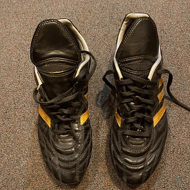 adidas Black/Gold Plastic Cleats PRB 698001 Men's Soccer Sneaker