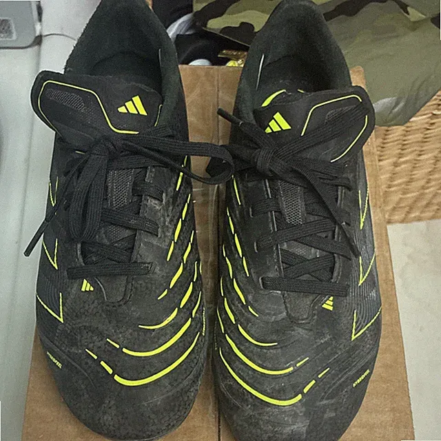 adidas Black Soccer Cleats for Soccer, Yellow Accents, Stylish Design