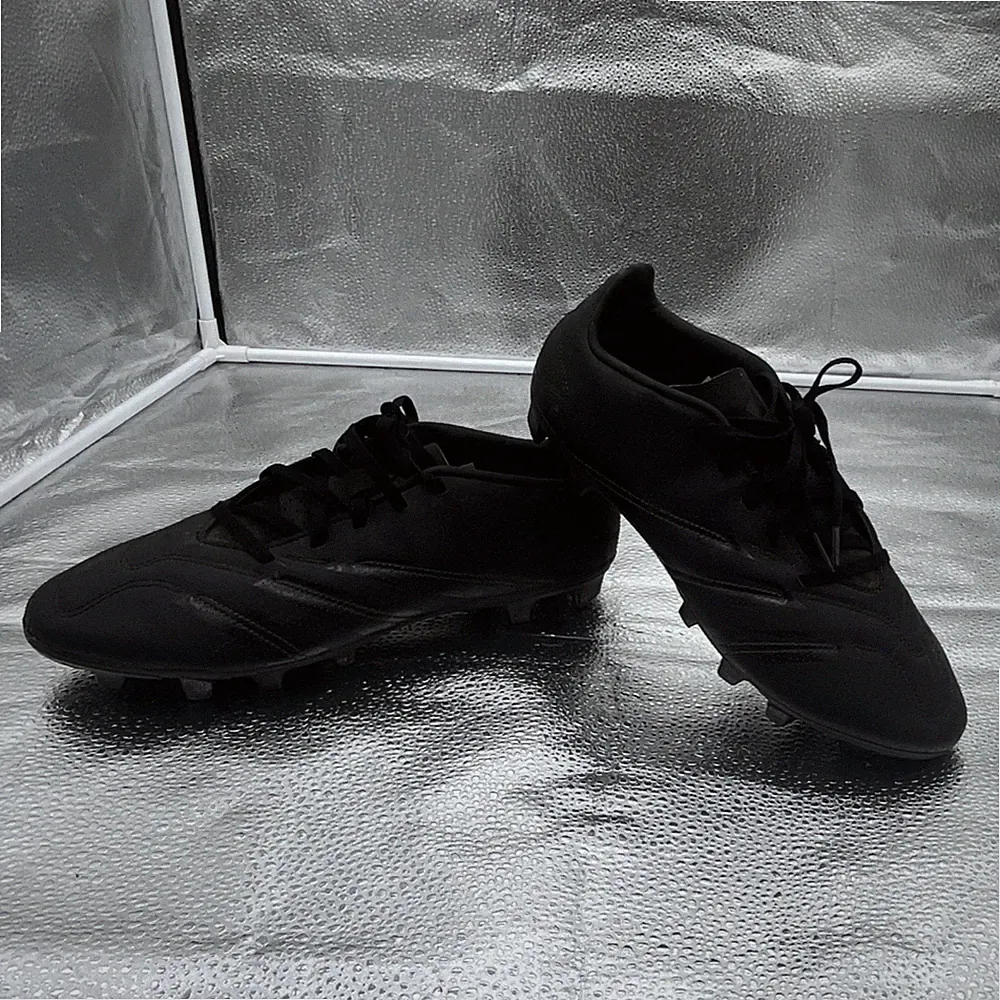 adidas Black Soccer Plastic Cleats Lace Up Low Top Athletic Sneaker for Men