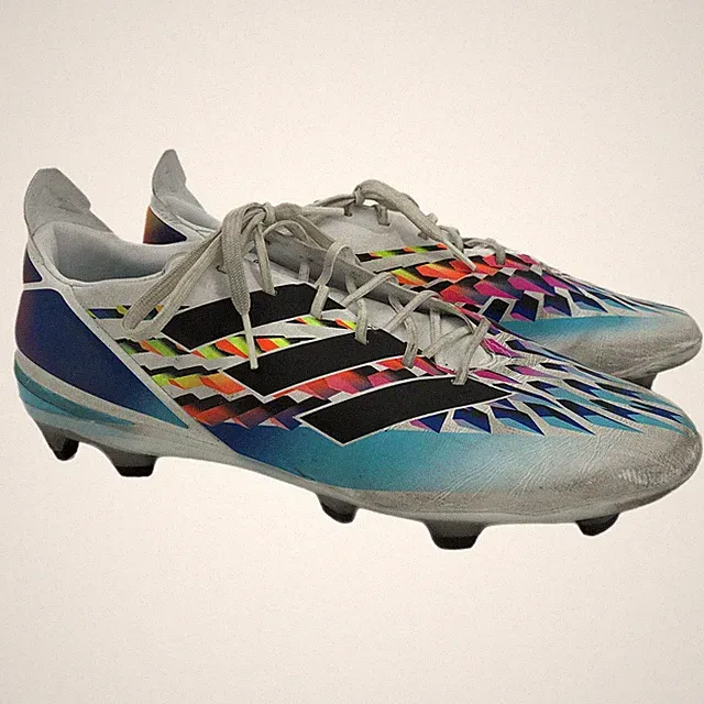 adidas Blue White Adjustable Soccer Cleats | Good Condition