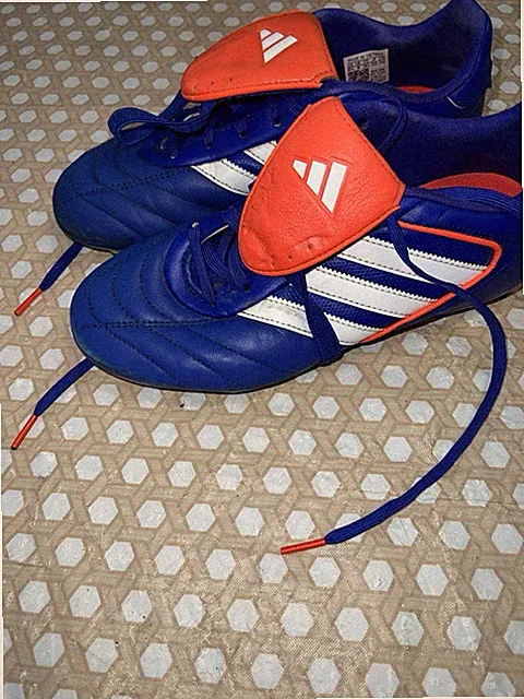 Adidas Blue White Orange Boys Cleats Size 6.5