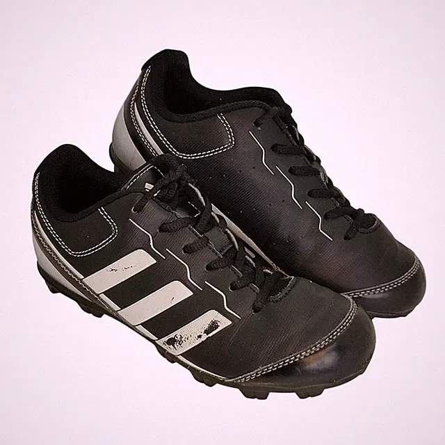 ADIDAS Boys Black & White Soccer Cleats - Youth Size 3