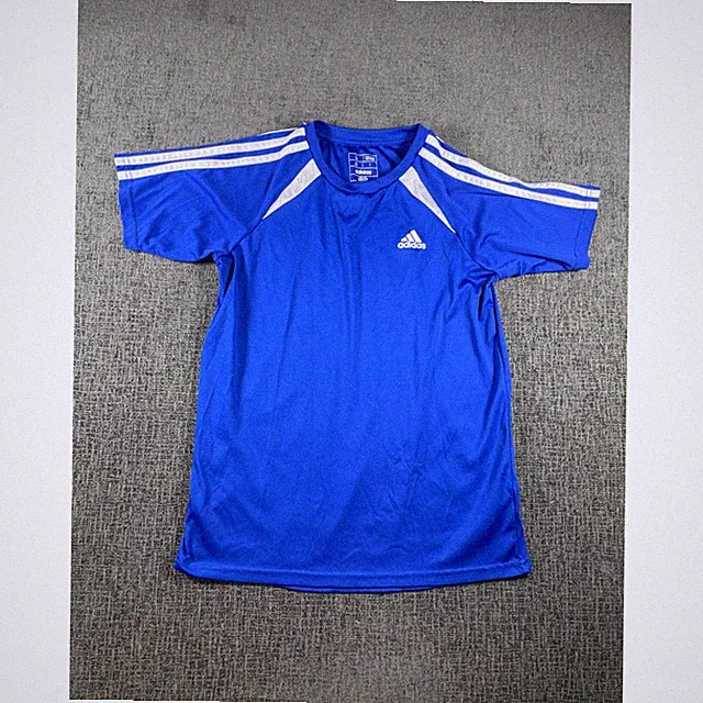 Adidas Boys Royal Blue 3-Stripe Activewear T-Shirt Size Large 14/16 Regular Fit