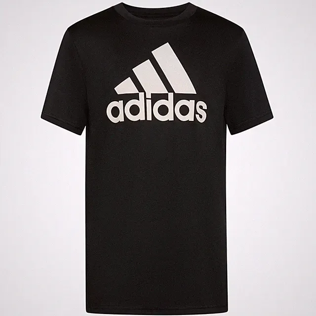 adidas Boys' Short Sleeve Moisture-Wicking Athletic T-Shirt BoS 14-16, Black
