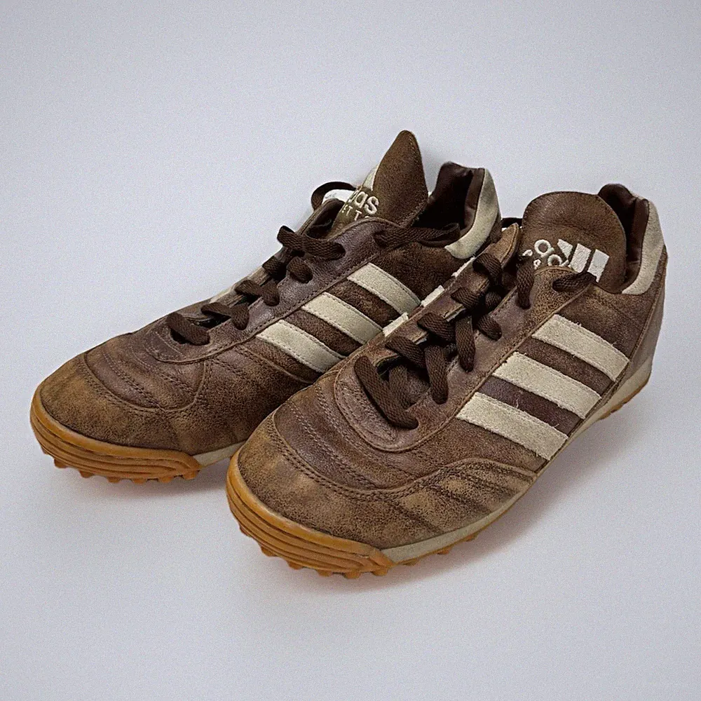 Adidas Calcutta Soccer / Brown White / Rubber Cleat / Men's 9.5 / VINTAGE RARE