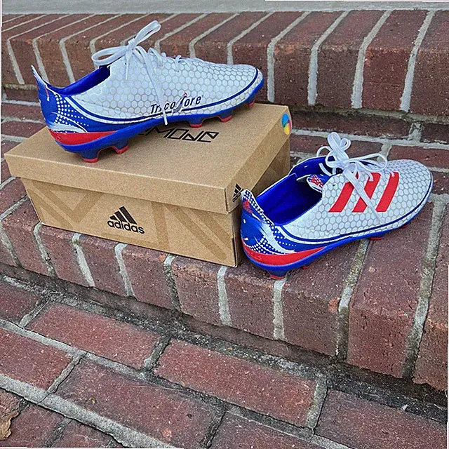 Adidas Cleats Game Mode FG J Soccer Unisex 6 Youth Red Blue White Soccer Cleats