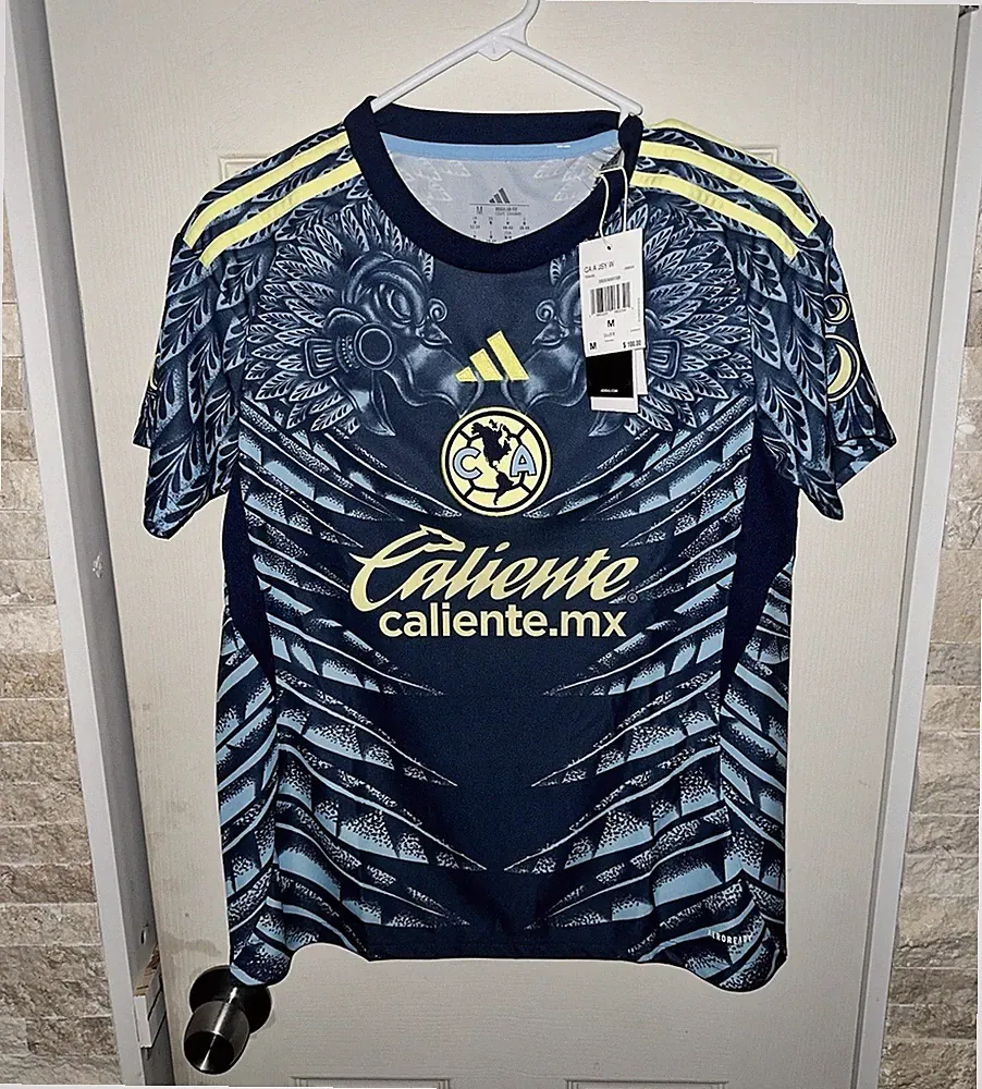 adidas Club América Women’s Soccer Jersey Short Sleeve Blue Polyester Size M