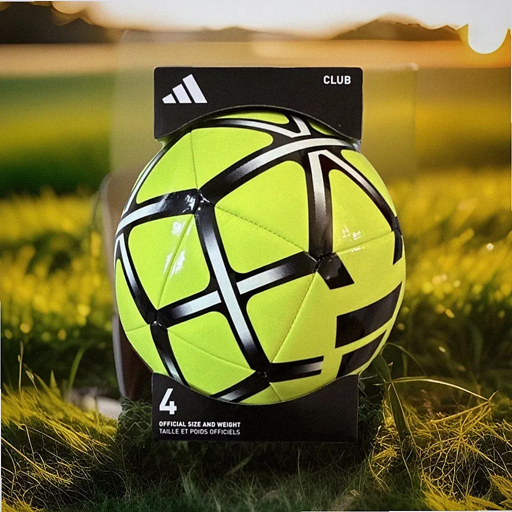 adidas Club Soccer Ball Size 4 Yellow Black White Training Single Ball Official