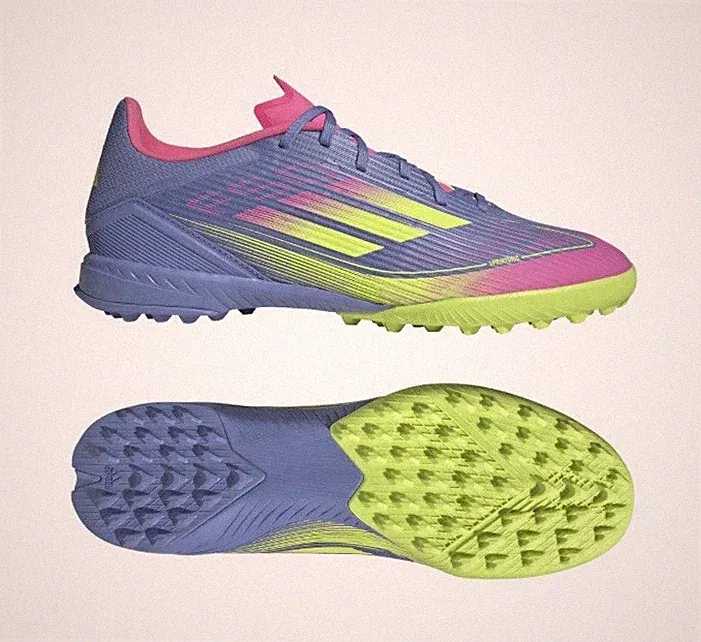 adidas Colorblock Purple Pink Yellow Men's 10.5 Turf Soccer cleats IE1230