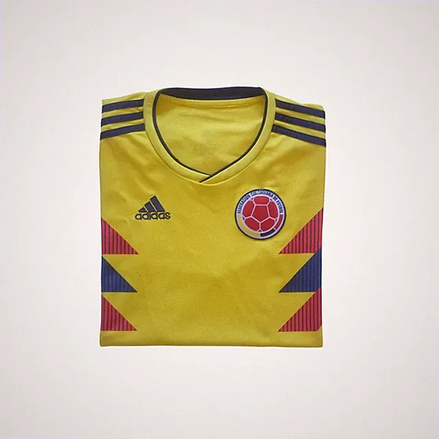 ADIDAS COLUMBIA VTG RETRO SOCCER NATIONAL YELLOW ACTIVE TEAM KIT JERSEY 2017 SZS
