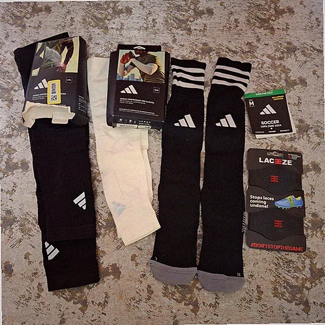 Adidas Compression Arm Sleeves Lot L/XL Black S/M White Copa Zone Socks