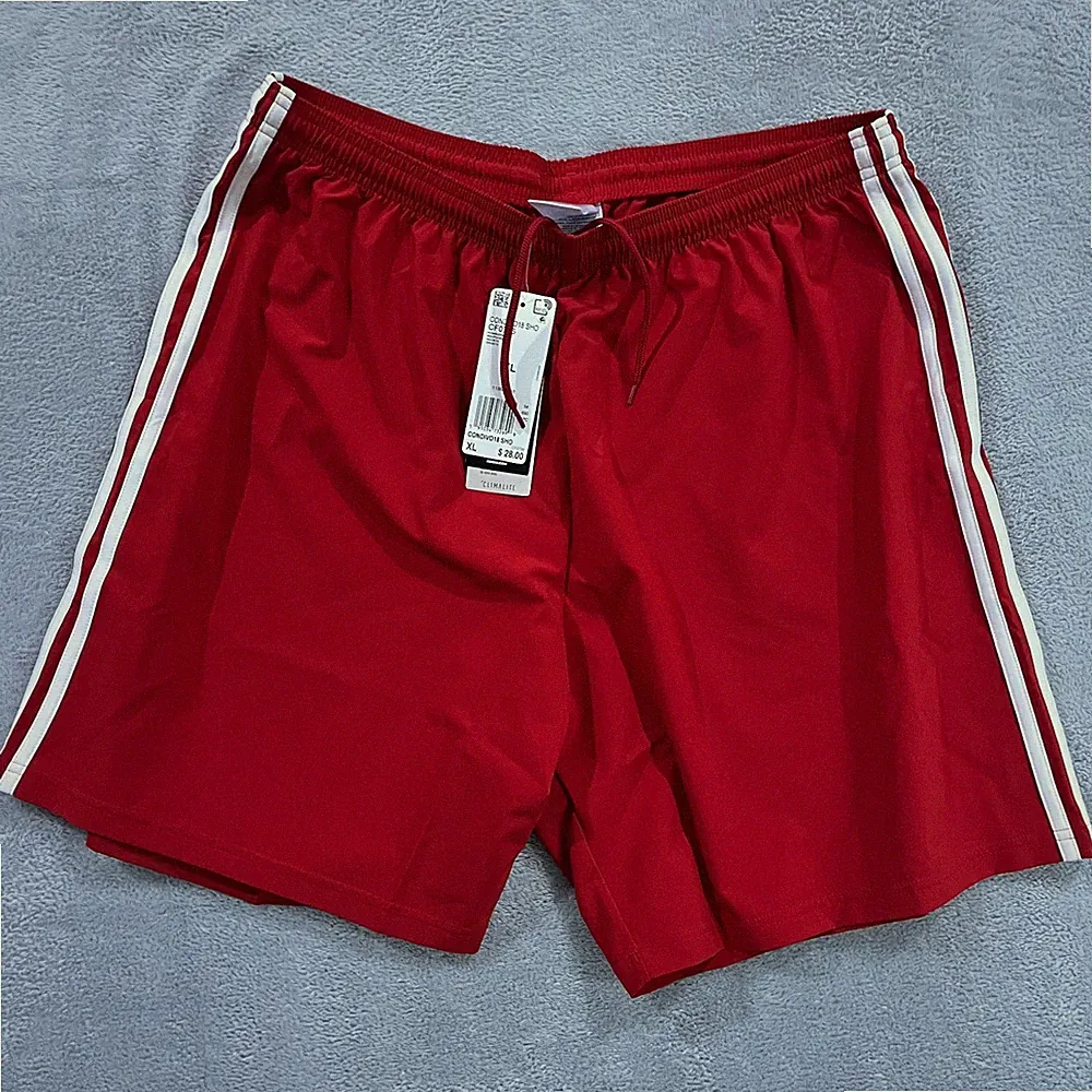 Adidas Condivo 18 SHO Soccer Shorts 3 Stripes White 7" Inseam Men's XL NWT