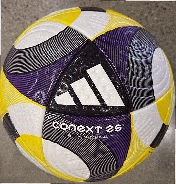 adidas CONEXT 25 Official Match Soccer Ball Yellow White Black Purple