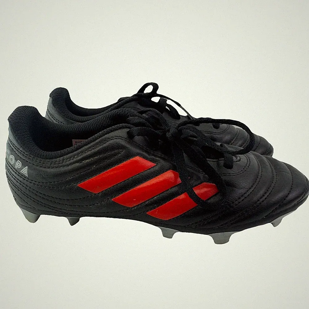 adidas Copa 19.4 FG Soccer Cleats Youth 2.5 Black Red Firm Ground Boots F35460