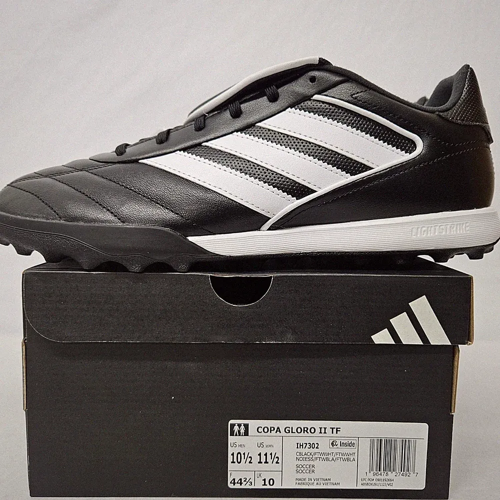 Adidas Copa Gloro II TF Soccer Cleats IH7302 Core Black White Men's Size 10.5