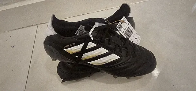 adidas Copa Icon 2 FG/AG Soccer Cleats, Size 5 Men, 6 Women, Black/White/Gold