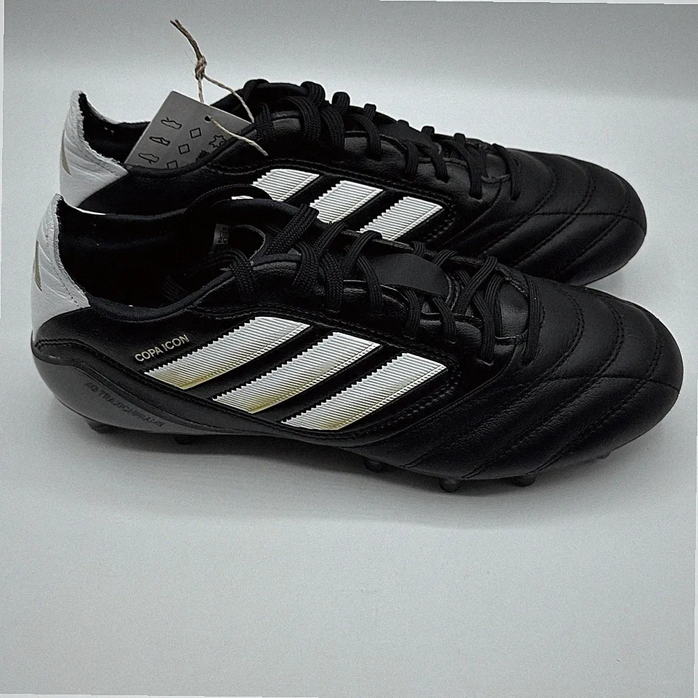 Adidas Copa Icon FG Soccer Cleats Black White Gold Leather Men’s Size 6.5