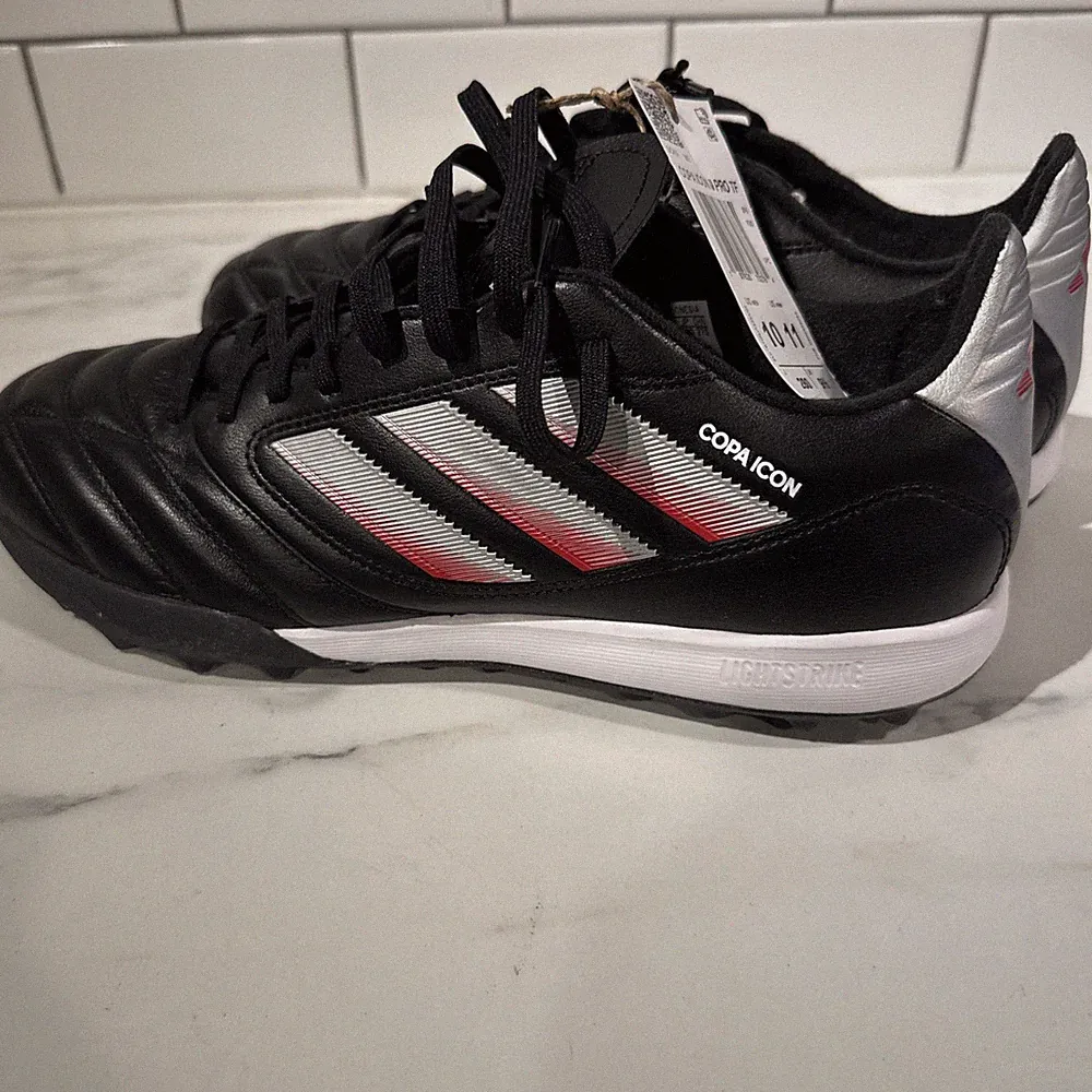 adidas Copa Icon II Pro TF Mens 10 Black Silver Red Leather Soccer Cleats