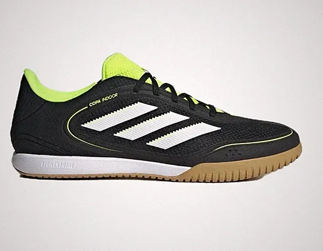 Adidas Copa Indoor Court League Core Black / Cloud White / Lucid Lemon Mens 13