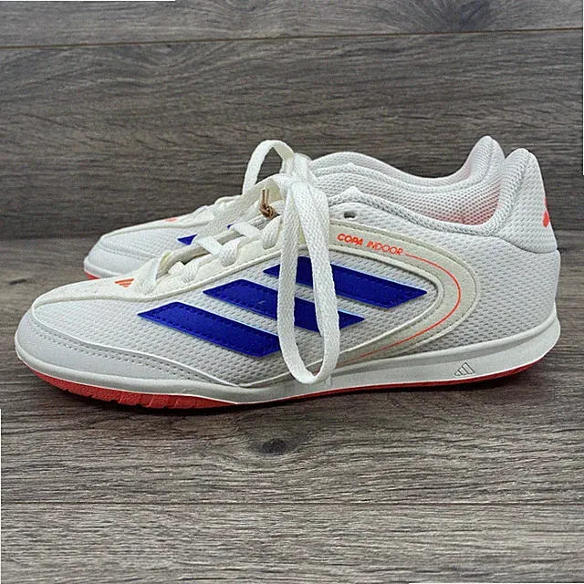Adidas Copa Indoor Court Soccer Shoes Kids Size 2.5 White Blue JR2888