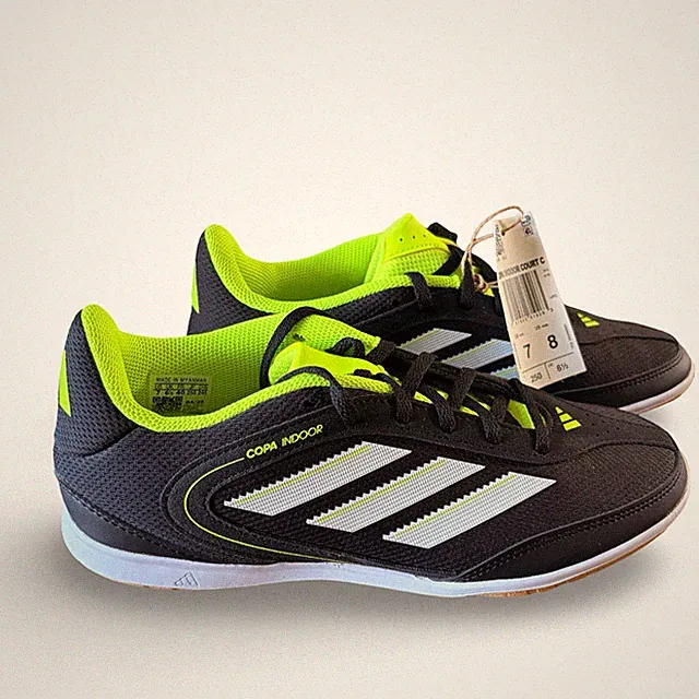 Adidas Copa Indoor Court Soccer Shoes NWT Men’s 7 Black Volt • Ships Today!