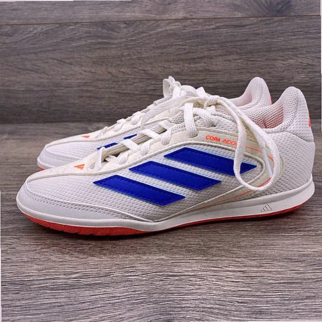 Adidas Copa Indoor Soccer Shoes Youth Size 1.5 White Blue Orange JR2888