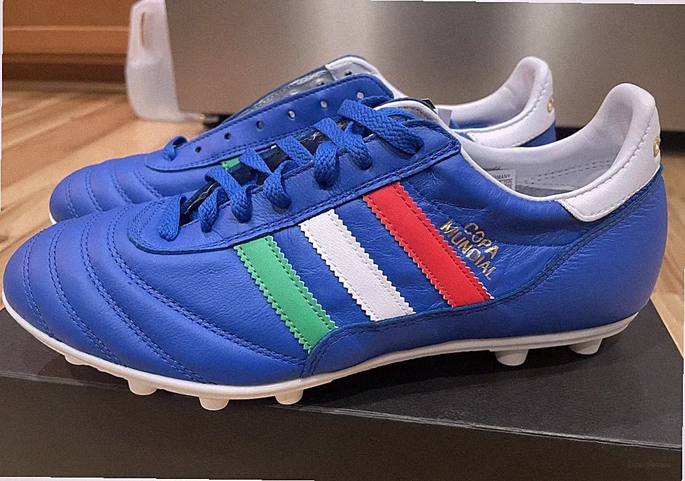 Adidas Copa Mundial Italy Blue Leather FG Soccer Cleats IG6280 - 8.5