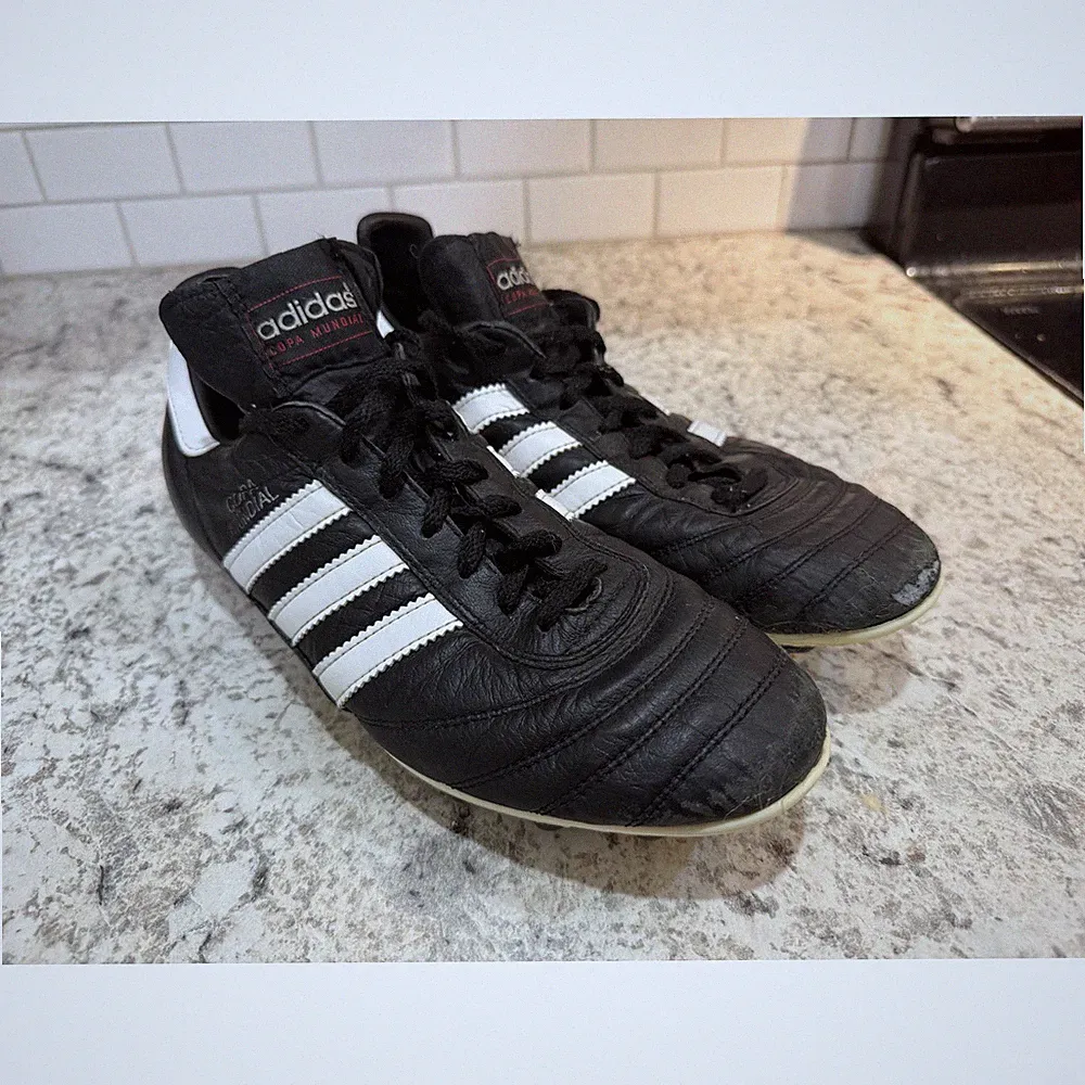 Adidas Copa Mundial Soccer Cleats Mens 7.5 Black Fair K-Leather Cleats 015110