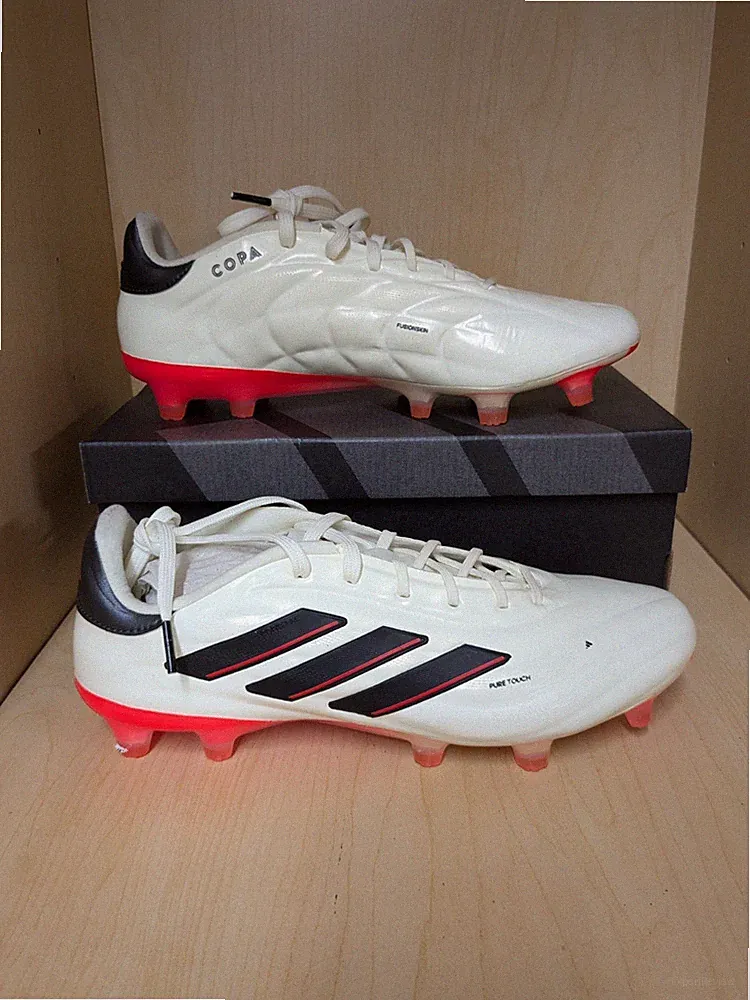Adidas Copa Pure 2 Elite FG, Ivory/Solar Red, Soccer Cleats