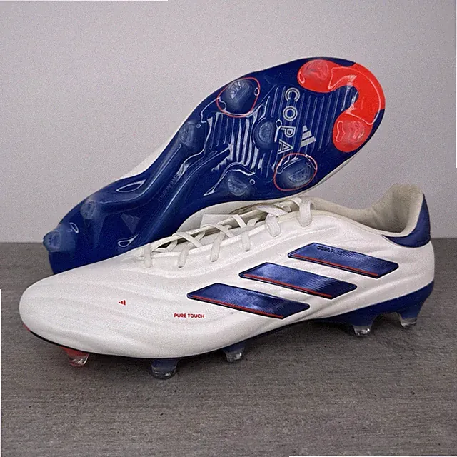 Adidas Copa Pure 2 Elite FG Soccer Cleats White/Blue/Red IG6402 Men's Size 10