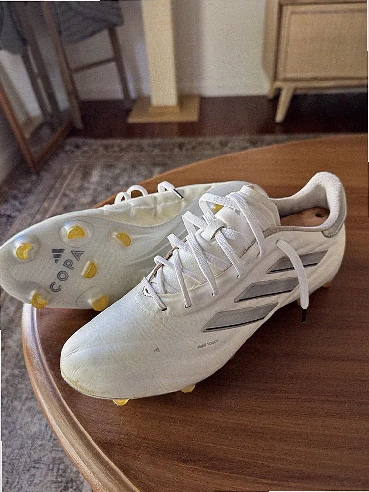 Adidas Copa Pure 2 Elite FG White Metallic Silver Soccer Cleats Size 9US Leather