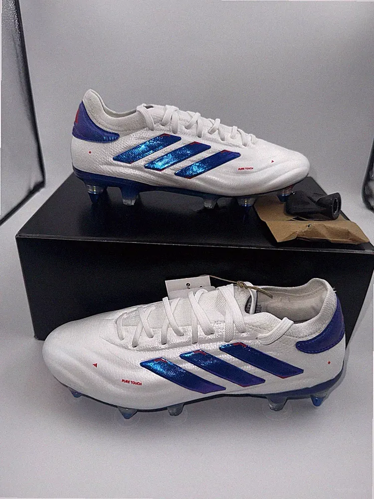 Adidas Copa Pure 2 Elite KT Soft Ground Mens 4.5 White Blue Soccer Cleats IG6395