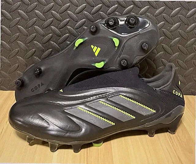 Adidas Copa Pure 3 Elite Laceless FG Black Green Soccer Cleat JS0652 Men Sz 11.5