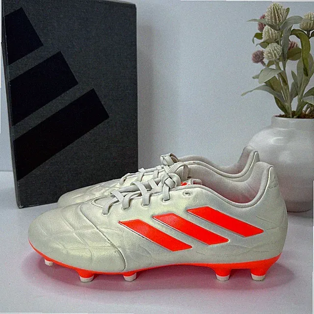 Adidas Copa Pure.3 Firm Ground Cleats Off White Orange HQ8941 Unisex M6.5 W7.5