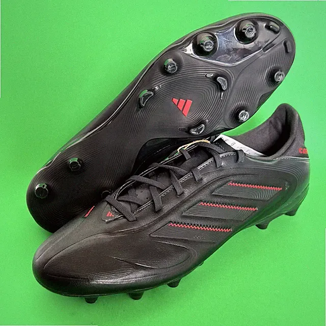 Adidas Copa Pure 3 League FG/MG Black Red Soccer Cleats ID9052 Men's Size 11.5