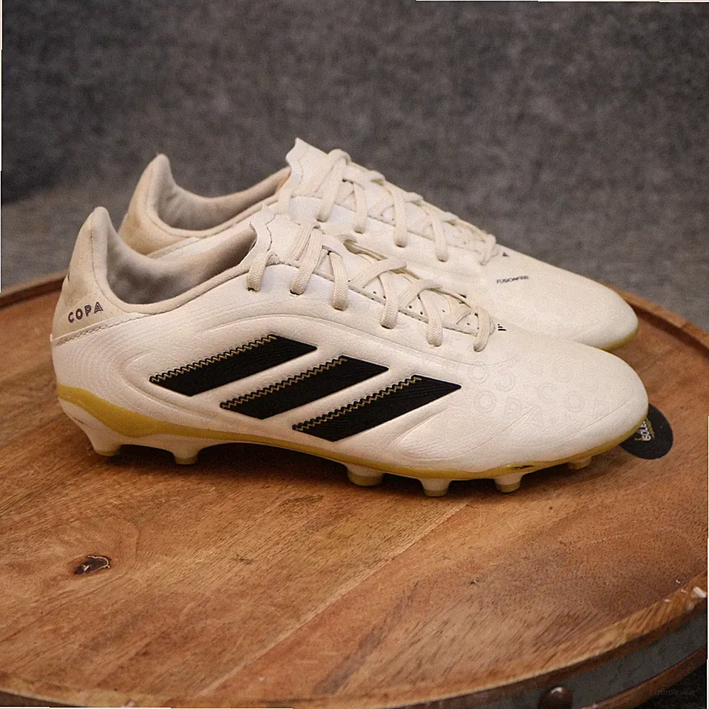 Adidas Copa Pure 3 League FG/MG Kids Size 3.5 White Gold Leather Soccer Cleats