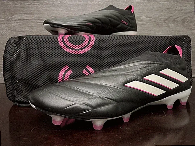 Adidas Copa Pure+ FG Black White Pink Soccer Cleats Laceless Mens Size 13 HQ8895