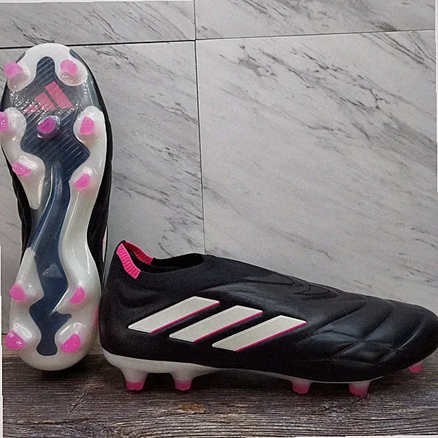 Adidas Copa Pure + FG HQ8895 Black White Pink Mens SZ 11 Soccer Cleats Laceless