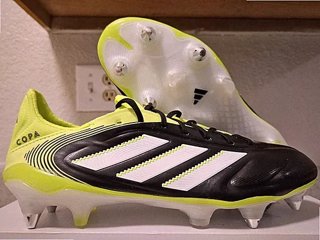 Adidas Copa Pure III 3 Elite SG Soccer Cleats Black Lucid Lemon Mens Sz 8 JR2822