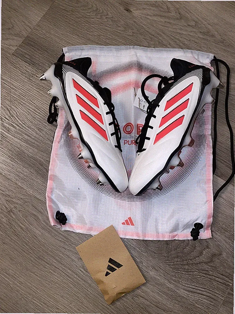 Adidas Copa Pure III Elite SG White Red Mens Soccer Cleats ID9057 Size 11.5