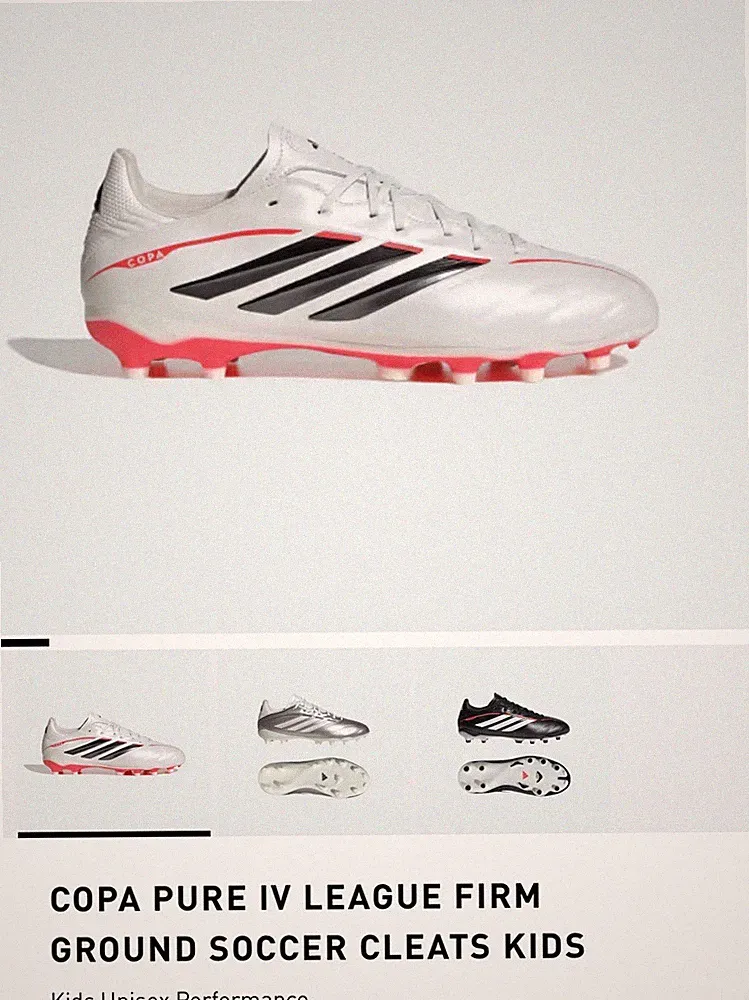 Adidas COPA PURE IV LEAGUE FIRM GROUND SOCCER CLEATS KIDS Size 2Y